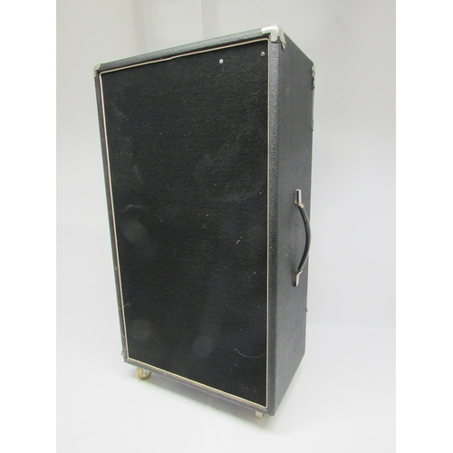 7421 - A large PA speaker on castors, 89.5cm tall x 48cm wide x 29cm deep