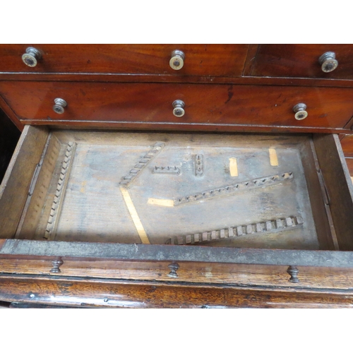 6088 - A Victorian mahogany tabletop collector's / engineer's chest of drawers, 87cm x 29.5cm front