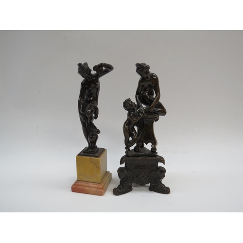 6274 - Two miniature bronze figures 18.5cm tall