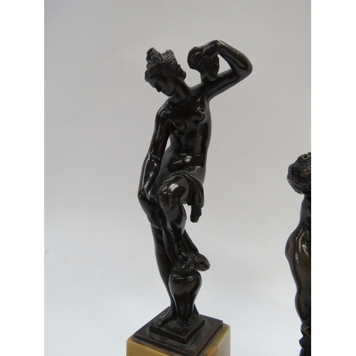 6274 - Two miniature bronze figures 18.5cm tall