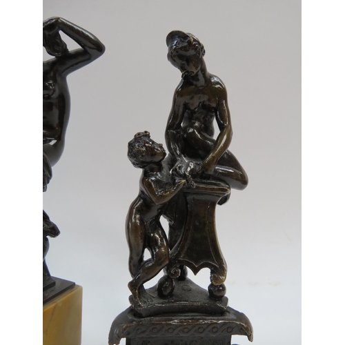 6274 - Two miniature bronze figures 18.5cm tall