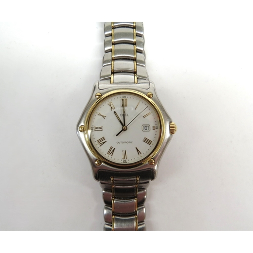 6364 - An Ebel ‘1911’ quartz movement wristwatch, 18k gold bezel, 34mm case diameter, steel bracelet