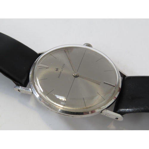 6405 - A Hamilton Swiss 1960's gents wristwatch with leather strap, boxed