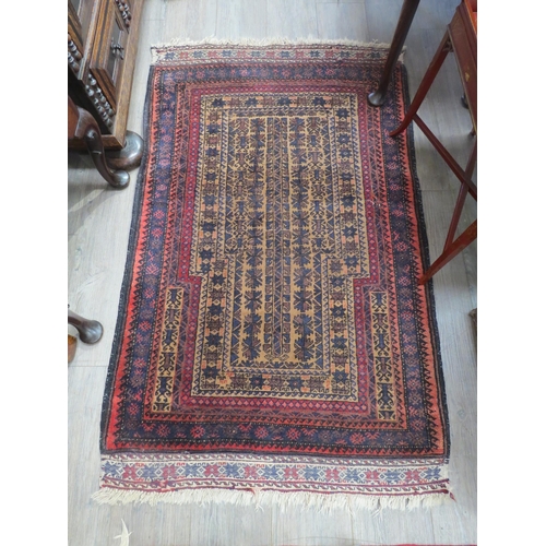 6455 - A 20th Century Persian handwoven prayer rug with all over geometric designs, 154cm x 91cm