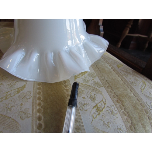 1084 - A pair of Christopher Wray frilly petticoat wall mounted light shades