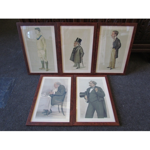 1187 - A set of eleven Spy prints - copies of Vanity Fair caricatures of famous men, each framed and glazed