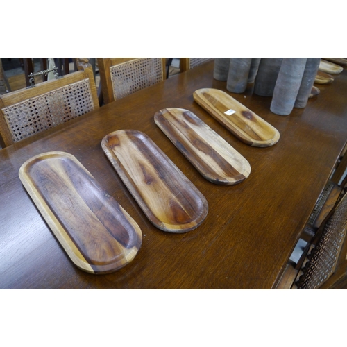 2351 - Eight exotic hardwood trays