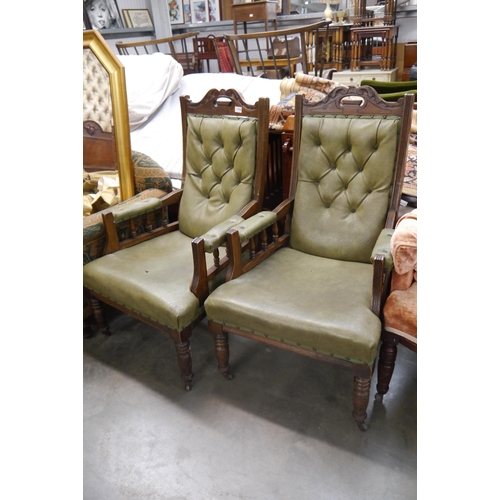 2439 - A pair of Edwardian armchairs