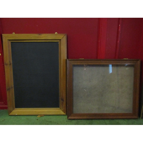 4021 - An oak glass-front jewellery display case, 50cm x 60cm, and a chalkboard, framed, 70cm x 52cm (2)