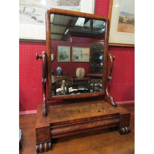 4025 - A mid-Victorian mahogany dressing chest tilting mirror on carved 