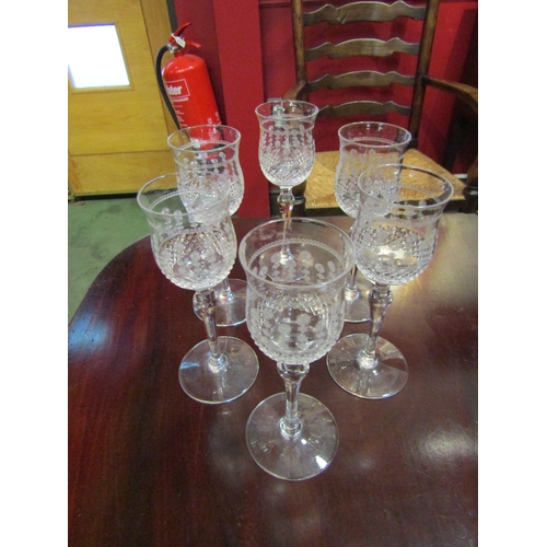 4068 - A set of six late Edwardian tall-stemmed sherry glasses