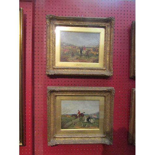 4090 - C.GOLDSMITH 1871: A set of four oils of hunting scenes, 'The Meet', 'The Run', 'The Find' and 'The F... 