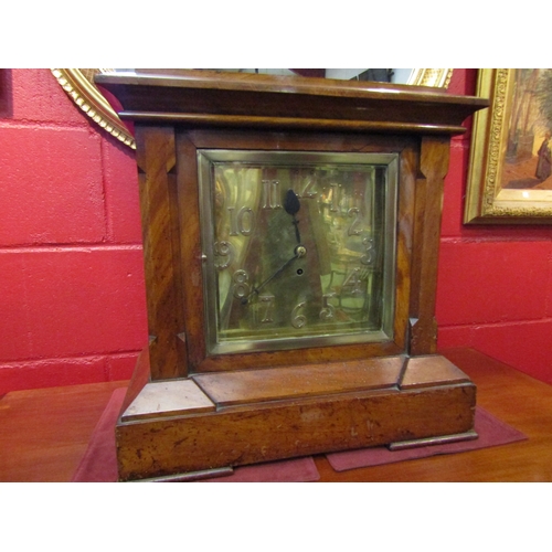 4126 - A large library timepiece, varnished wooden case 19.5