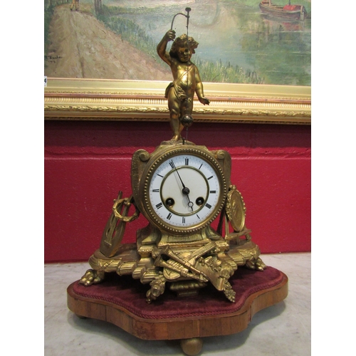 4146 - A conical pendulum clock, ornate gilt case 14.5