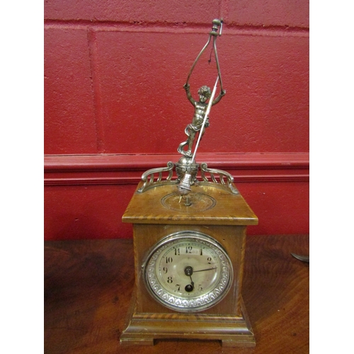 4154 - A conical pendulum clock, Junghans movement dated 1907.  Wooden case 6