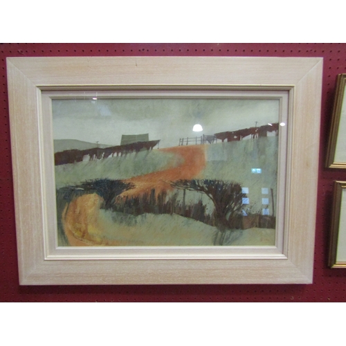 4187 - JILL JEFFREY (20th Century): A pastel 'Sheep Trade Tysoe I' signed lower right, framed and glazed, 3... 