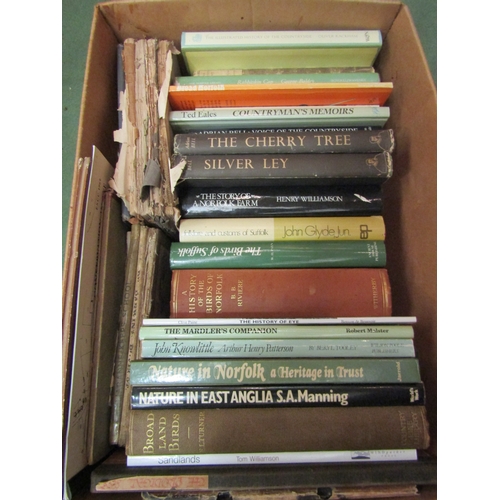 4190 - A box of countryside and natural history books including Turner 'Broadland Birds', Riviere 'History ... 