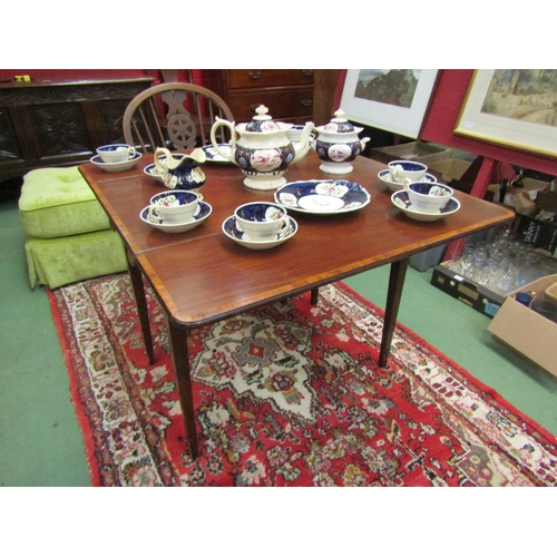 4195 - A drop-leaf table with single drawer and faux drawer on tapering legs