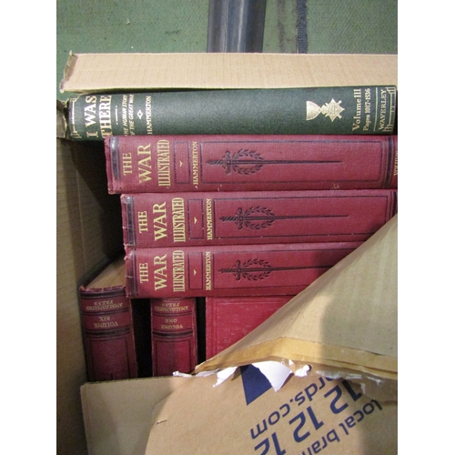 4205 - Two boxes containing a collection of books, mostly editions of The War Illustrated, Great World War ... 