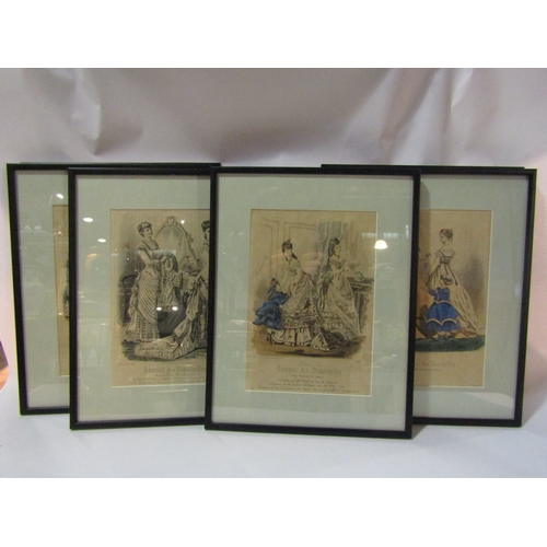 4285 - A set of six French fashion prints depicting ladies in dresses, all framed and glazed, 25cm x 17cm i... 