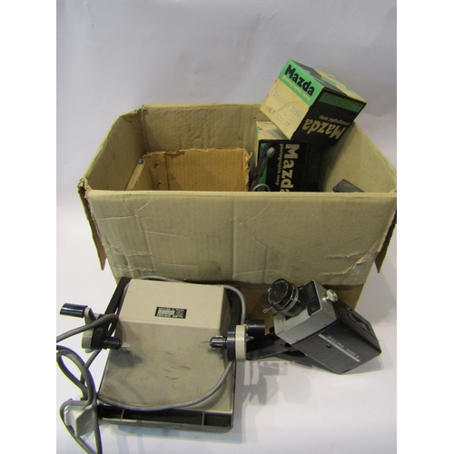 4318 - A box of Photographic equipment including darkroom materials, photo lamps and a Halina Super 8