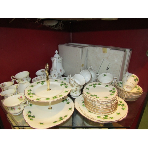 4324 - A quantity of Royal Albert 'Winsome' and Colclough 'Ivy' pattern tea ware together with wall plates ... 