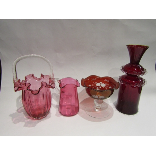 4398 - Eight pieces of mainly cranberry and ruby red glass