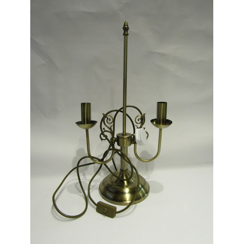 4402 - A brushed metal twin sconce table lamp