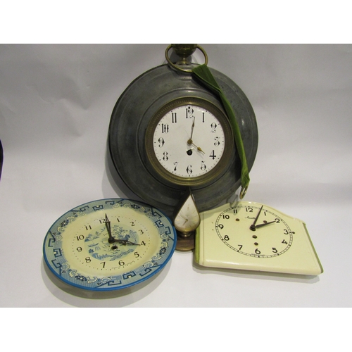 4416 - A circa 1930's porcelain kitchen wall clock, marked Mauthe, 9.5