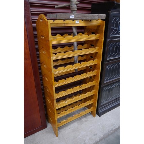 2088 - A nine section stacking wine rack for 45 bottles