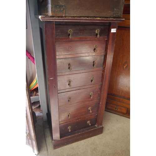 2108 - A 1930's mahogany seven drawer Wellington chest