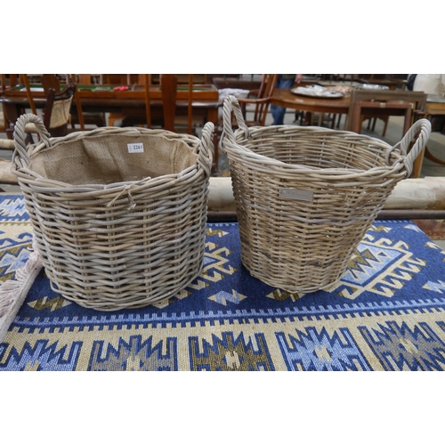 2261 - Two wicker log baskets