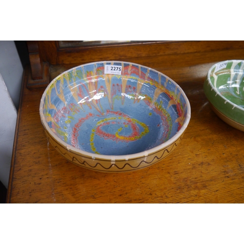 2275 - A blue drip glazed bowl