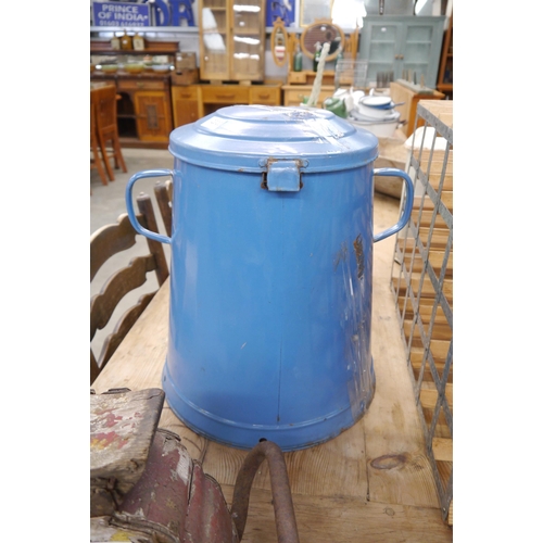 2303 - A large blue enamel food storage bin