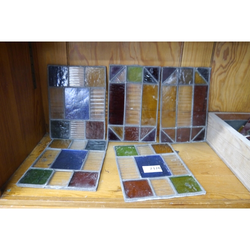 2326 - Five stained glass lantern panels