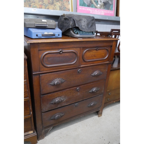 2397 - A Victorian mahogany two over three chest of drawers