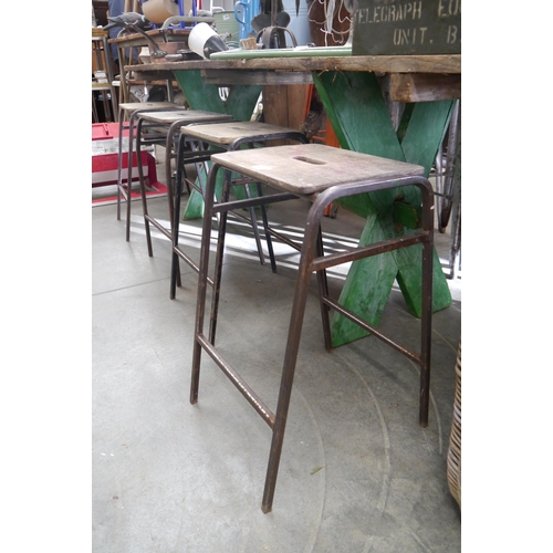 2015 - Four metal and ply lab stools