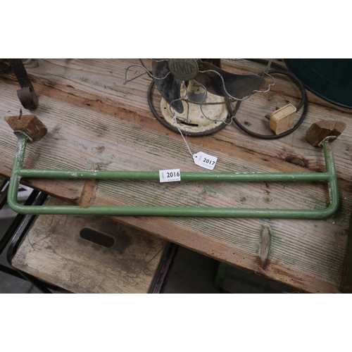 2016 - A green metal wall mounted towel rail