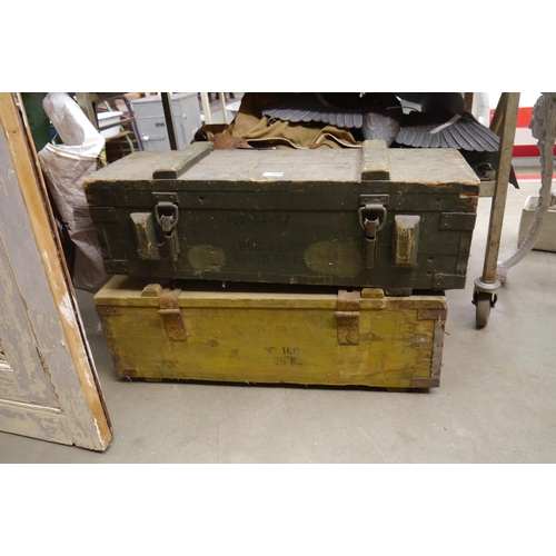 2030 - Two green military boxes