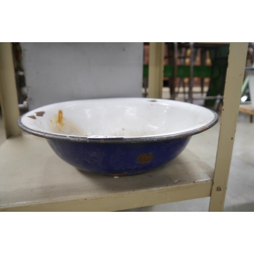 2049 - A blue enamel bowl