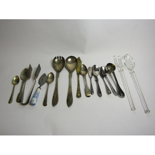 4331 - A selection of cutlery including two silver teaspoons