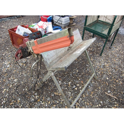 3360 - A chain saw with log bench.  DTI Failure: Please see information pages