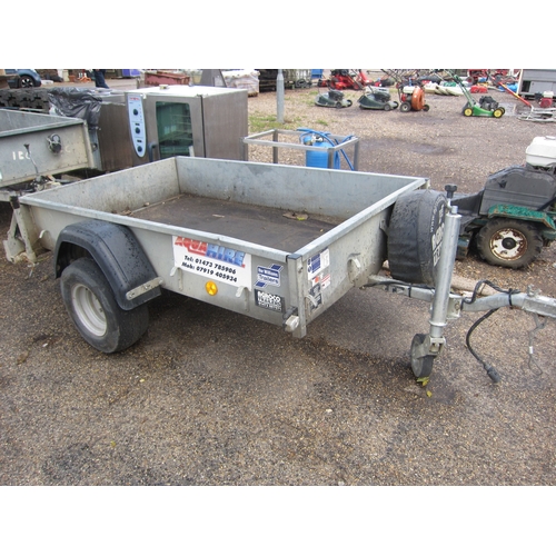 3449 - An Ifor Williams galvanised trailer approx. 6' x 4' with spare wheel