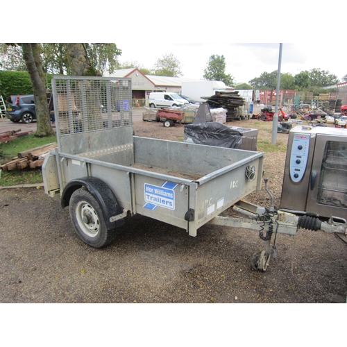 3450 - An Ifor Williams galvanised single axle trailer with rear ramp, approx. 6' x 4'