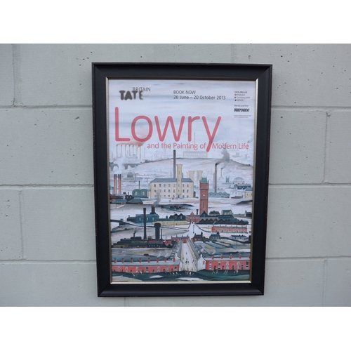 7554 - A framed and glazed exhibition poster - Lowry and the Painting of Modern Life, 2013 Tate Britain.  I... 