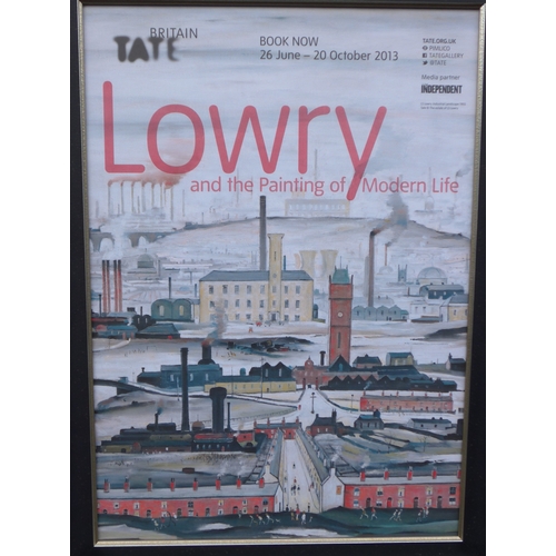 7554 - A framed and glazed exhibition poster - Lowry and the Painting of Modern Life, 2013 Tate Britain.  I... 