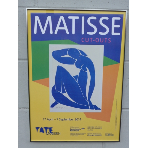 7550 - A framed and glazed exhibition poster - Matisse Cut-Outs, 2014, Tate Modern. Image size 58cm x 41cm