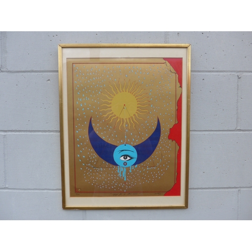 7564 - ANTHONY STRUWER (b.1942) A framed and glazed colour lithograph titled 'Blue Moon'. No. 80/125. 48.5c... 