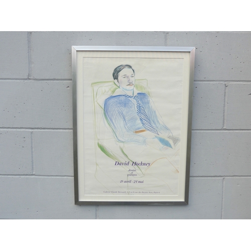 7559 - A framed and glazed David Hockney exhibition poster - 'Dessins Et Gravures' 15 Avril-24 Mai 1975 Gal... 