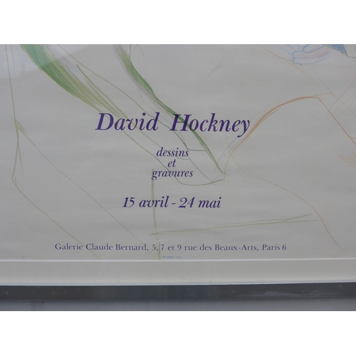 7559 - A framed and glazed David Hockney exhibition poster - 'Dessins Et Gravures' 15 Avril-24 Mai 1975 Gal... 